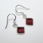 HANDCRAFTED STERLING SILVER 7MM GARNET GEMSTONE SMALL DROP EARRINGS