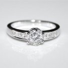 STERLING SILVER 6MM 0.75CT CZ SOLITAIRE RING SIZE P