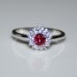 STERLING SILVER 4MM 0.25CT RUBY CZ SOLITAIRE RING SIZE UK O US 7 Â
