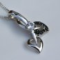 GORGEOUS ART NOUVEAU SILVER CZ EARRINGS & PENDANT SET