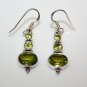 HANDCRAFTED STERLING SILVER Â FACETED PERIDOT GEMSTONE DROP EARRINGS