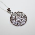 GORGEOUS STERLING SILVER PAVE CZ KNOTWORK PENDANT & CHAIN 
