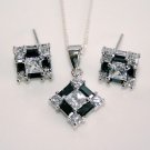 GORGEOUS STERLING SILVER CZ EARRINGS & PENDANT SET