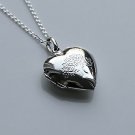 STERLING SILVER REVERSIBLE ENGRAVED HEART LOCKET & CHAIN