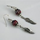 PRETTY STERLING SILVER OXIDISED ENAMEL EARRINGS
