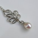 PRETTY 925 SILVER & FRESHWATER PEARL PENDANT & CHAIN