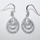 STERLING SILVER CZ SWIRL DROP EARRINGS   