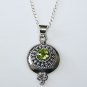HANDCRAFTED STERLING SILVER FACETED PERIDOT PENDANT & CHAIN