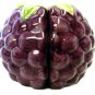 Salt Pepper Shaker Grape Cluster Purple Green Fruit Round Large Set Vintage
