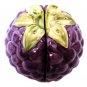 Salt Pepper Shaker Grape Cluster Purple Green Fruit Round Large Set Vintage