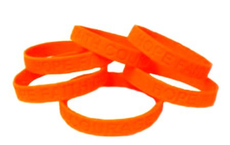 Kidney Cancer Lot Of 6 Orange Awareness Bracelets Silicone Cause Kidney Cancer Lot Of 6 Orange Awareness Bracelets Silicone Cause Wristbands New