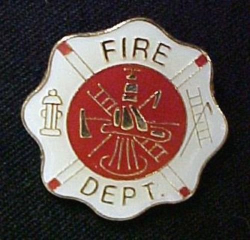 Fire Department Maltese Cross Lapel Pin - Firefighter Support Collar Pin