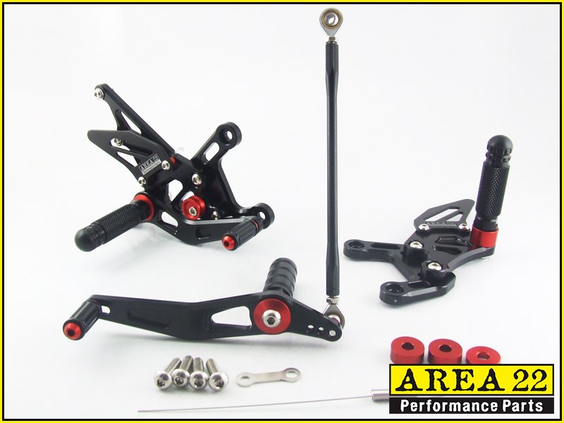 2009-2014 Yamaha YZF-R1 Area 22 CNC Adjustable Rear Sets Black Rearset R1