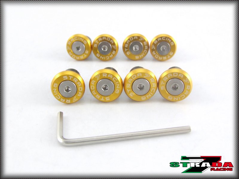 Strada 7 Racing Windscreen Bolts M5 Wellnuts Set Yamaha R6S USA VERSION Gold