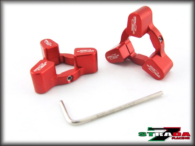 Strada 7 Racing 17mm CNC Fork Preload Adjusters Ducati Streetfighter S Red