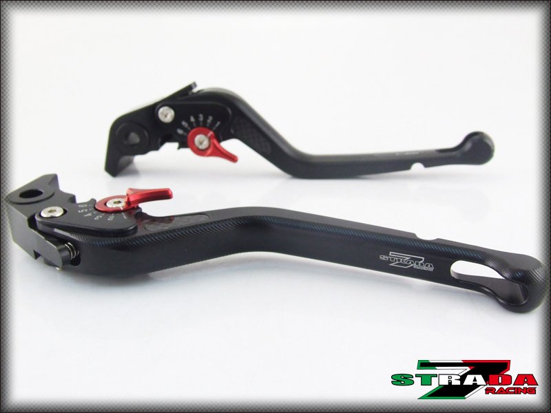 Strada 7 CNC Long Carbon Fiber Levers BMW K1200S 2004 - 2008 Black