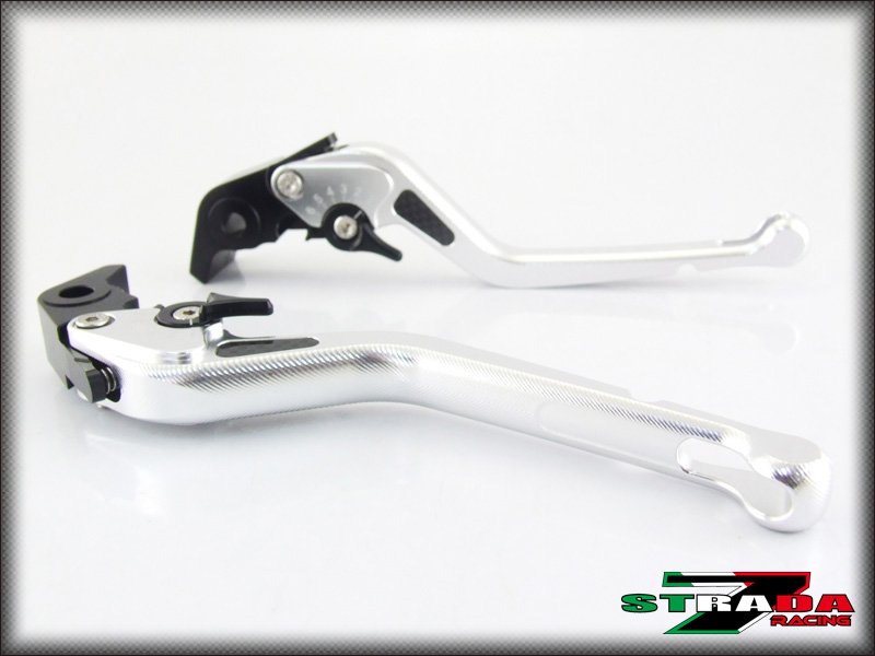 Strada 7 CNC Long Carbon Fiber Levers Honda RC51 RVT1000 SP-1 SP-2 00-06 Silver