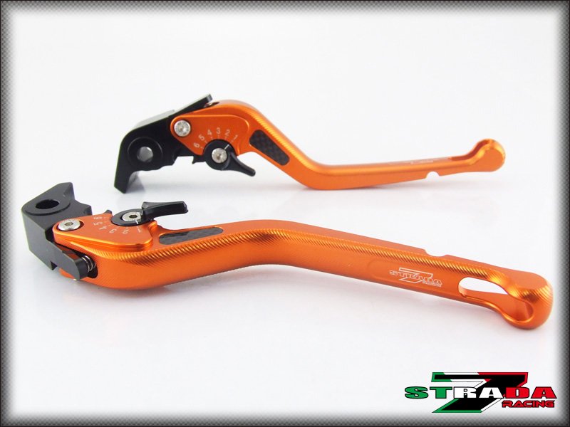 Strada 7 CNC Long Carbon Fiber Levers Triumph SPEEDMASTER 2006 - 2014 Orange