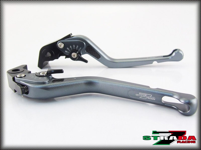 Strada 7 CNC Long Carbon Fiber Levers Ducati DIAVEL / CARBON 2011 - 2014 Grey