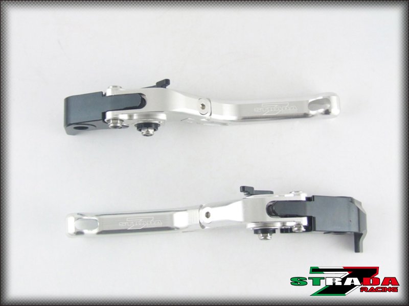 Strada 7 CNC Short Folding Adjustable Levers Suzuki DL650 V-STROM 11-2012 Silver