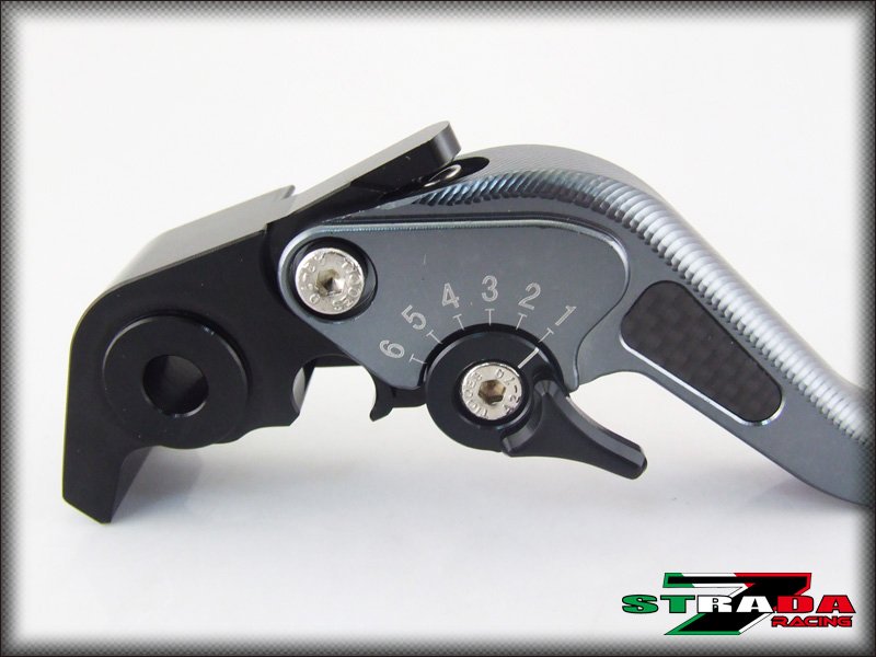 Strada 7 CNC Short Carbon Fiber Levers Triumph AMERICA / LT 2006 - 2014 Grey