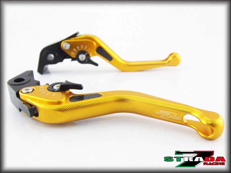 Strada 7 CNC Short Carbon Fiber Levers KTM 690 SMC R 2012 - 2013 Gold