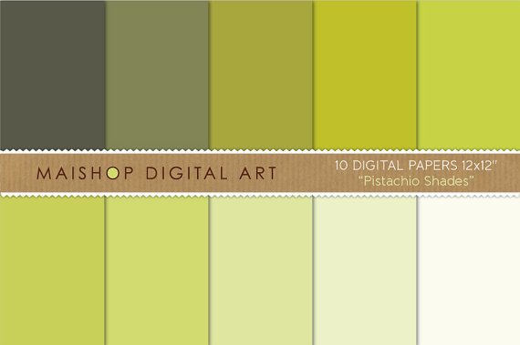 Solid Color Digital Paper - Pistachio Shades