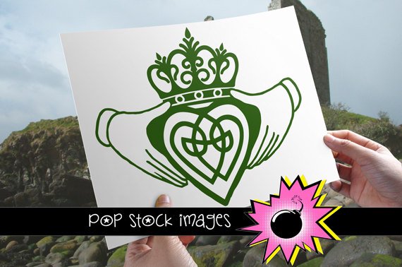 CLADDAGH with Celtic Knot Digital Image Transfer