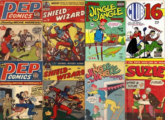 Teenage Cartoon Pep Comics Dvd Golden Age Comics Mlj Archie Shield Wizard