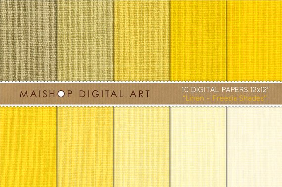 Yellow Digital Paper Linen