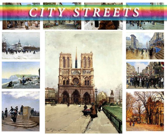 CITY STREETS on 140 vintage print