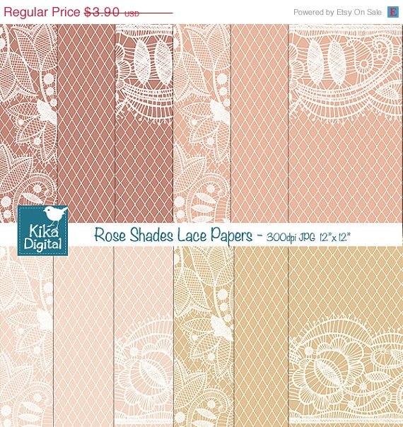 Lacy Digital Papers, Lacy Wedding Papers, scrapbook papers, wedding invitation