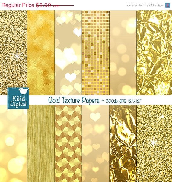 Gold Texture Digital Papers, Gold Foil Digital Papers - card design, background