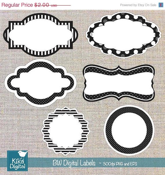 BW Labels- Scrapbooking Tags - card design, invitations, stickers, paper crafts