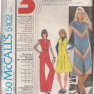 McCall's 5102-Vtg 70's Woman Dress, Top, Pants Sewing Pattern Sz 8-10-12 UNCUT