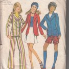Simplicity 9887-Junior Jacket, Mini-Skirt, Pants Sz 7 Vtg 70's Sewing Pattern