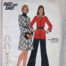 Butterick 3348 Misses Long Sleeve Jumper Top, Pants, Sewing Pattern Vtg 70s Sz 8