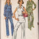 Simplicity 9361- Woman's Blouse, Pants Sz 12 1/2 Vtg 70's Sewing Pattern