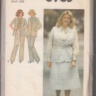 Simplicity 8965-Woman's Skirt, Pants, Jacket, Vest Sz 18 1/2 Vtg 70's Pattern
