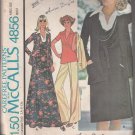 McCall's 4856-Vtg 70's Woman Dress, Top, Jacket, Pant Sewing Pattern Sz 10 UNCUT