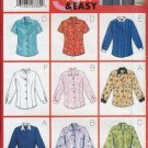 Butterick 5766 Misses Button-Down Blouse Sz 8-10-12 Sewing Pattern UNCUT