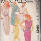 McCall's 6942-Woman's Dress, Top, Skirt, Belt Sz 8 Vtg 80's Sewing Pattern UNCUT