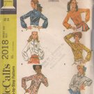 McCall's 2018-Woman Blouse Sz 12 Vtg 60's Sewing Pattern