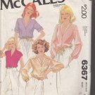 McCall's 6367-Vtg 70's Woman Blouse Sewing Pattern Sz 8 UNCUT