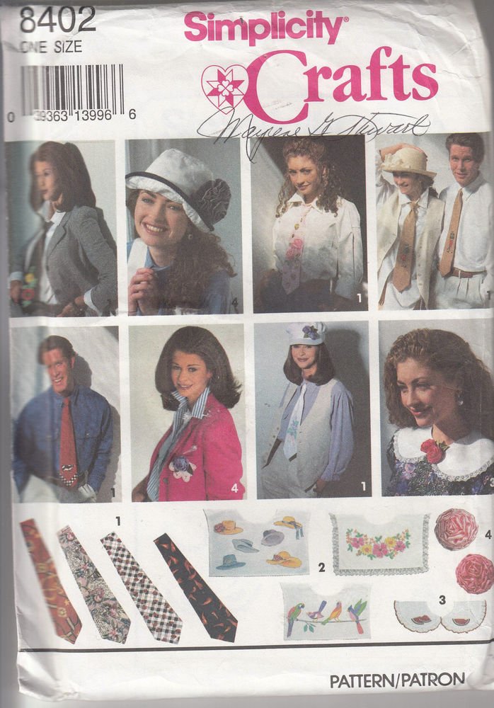 Simplicity 8402-Woman's Ties, Collars and Flowers Transfers Pattern