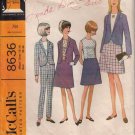 McCall's 8636-Woman's Skirt, Jacket, Top, Pants Sz 12-14 Vtg 60's Sewing Pattern