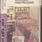 McCall's 3864-Vtg 70's Patchwork Bed Coverlet and Set of Pillows Craft Pattern