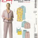 McCall's 4956-Woman Nightshirt, Top, Camisole, Pant Sewing Pattern Sz XS-M UNCUT