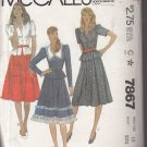 McCall's 7867-Vtg 80's Woman Top, Skirt Sewing Pattern Sz 10 UNCUT