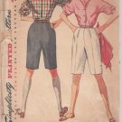 Simplicity 4746-Vtg 50's Woman's Blouse, Shorts Sewing Pattern Sz 14